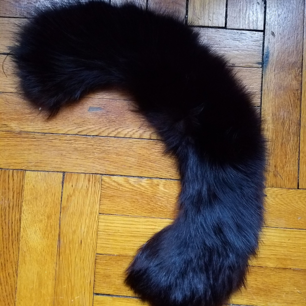 Vintage Black Real Mink Fur Collar